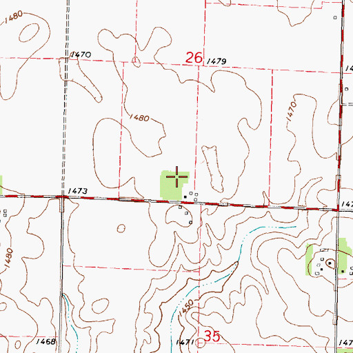 Topographic Map of Swenson Farms, IA