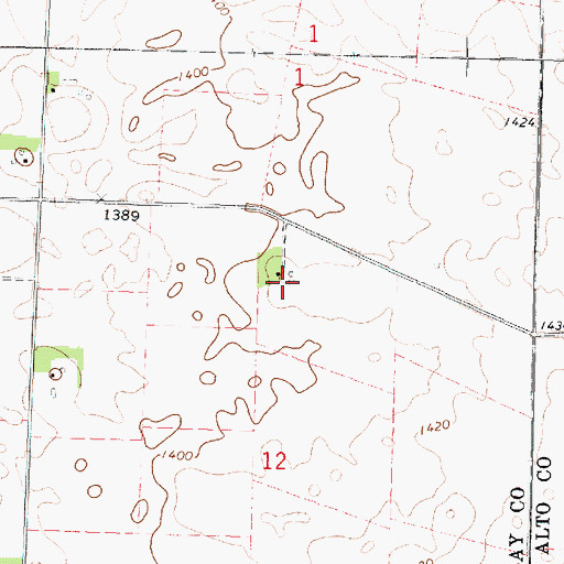 Topographic Map of Eldridge Farms, IA