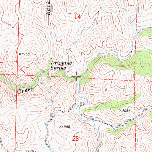 Topographic Map of North Fork Cottonwood Creek, CA