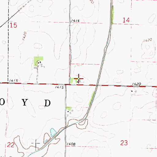 Topographic Map of Powell Farm, IA