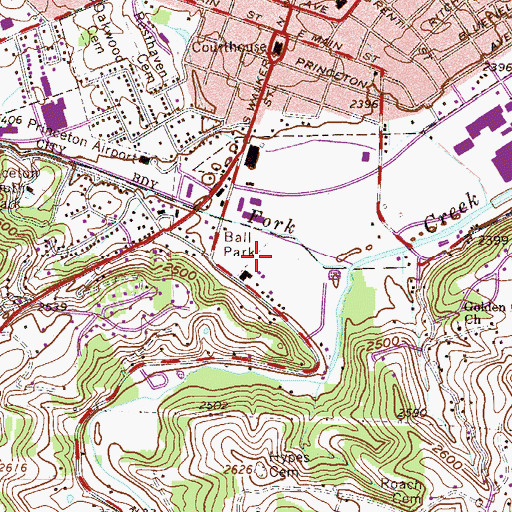Topographic Map of H. P. Hunnicutt Field, WV