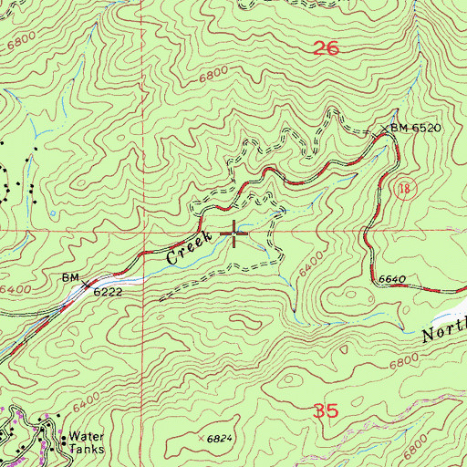 Topographic Map of North Fork Deep Creek, CA