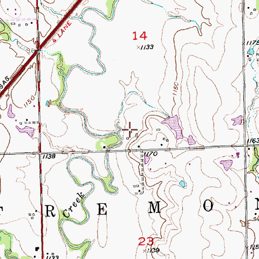 Topographic Map of Childears Farm, KS