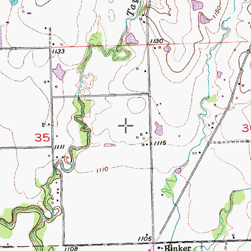 Topographic Map of Fuller Farms, KS