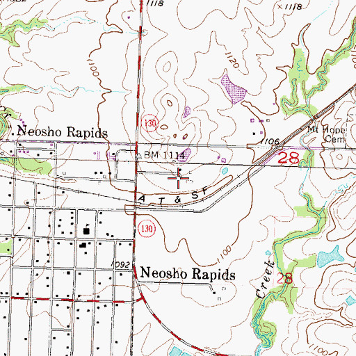 Topographic Map of Dill Farms, KS