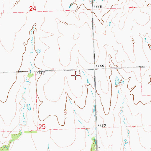 Topographic Map of Gardner Farms, KS