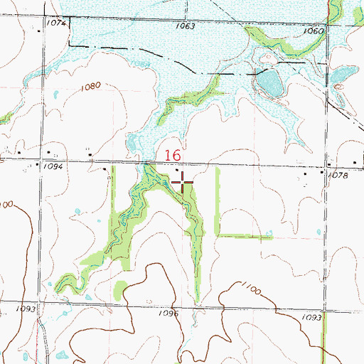 Topographic Map of Scoggin Farms, KS