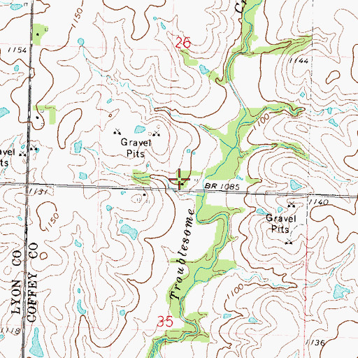 Topographic Map of Nixon Farms, KS