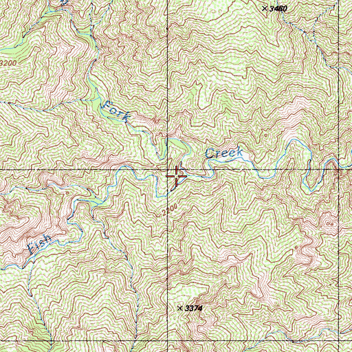 Topographic Map of North Fork Fish Creek, CA