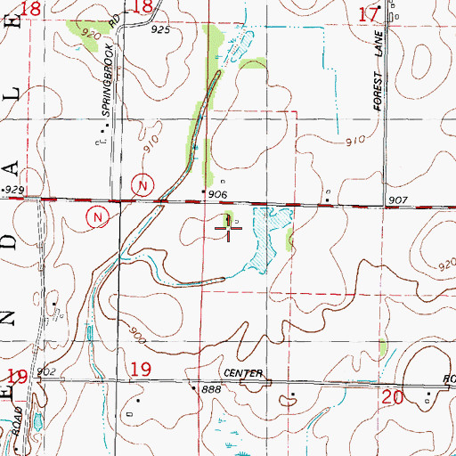 Topographic Map of Goeden Farm, WI