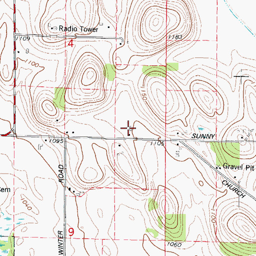 Topographic Map of Dunisch Farm, WI