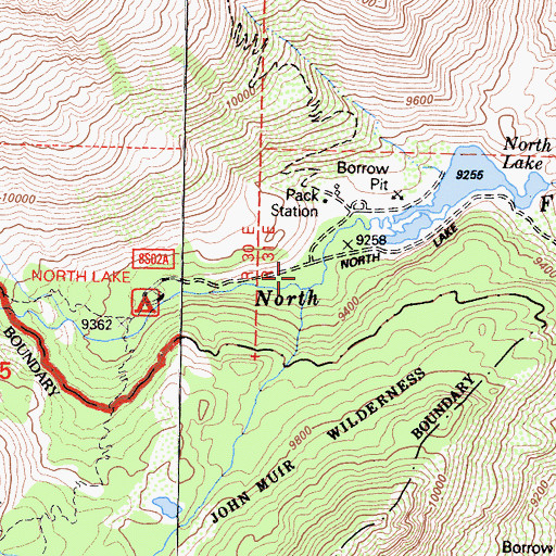 Topographic Map of North Fork Lamarck Creek, CA