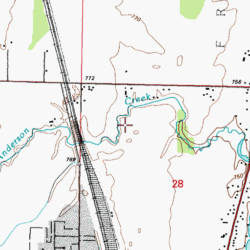 Topographic Map of Sunny Brook Farms, WI