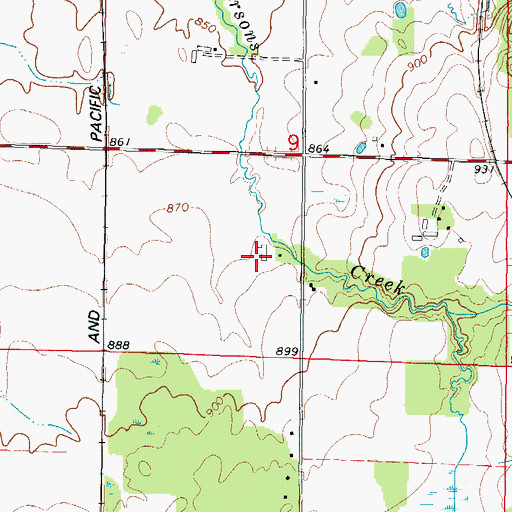 Topographic Map of Cottonwood Creek Farms, WI