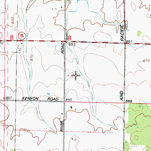 Topographic Map of Deldale Farm, WI