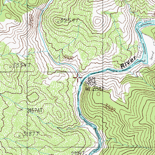 Topographic Map of Canyon Creek, AZ