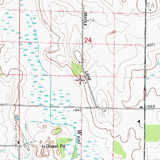 Topographic Map of Oak View Farms, WI