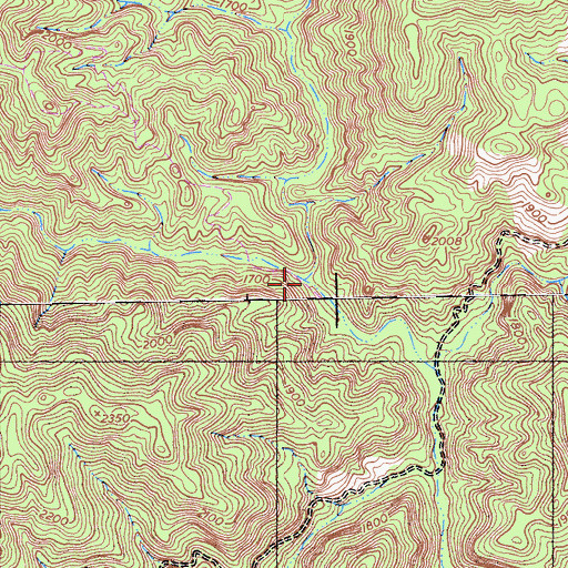 Topographic Map of North Fork Los Burros Creek, CA