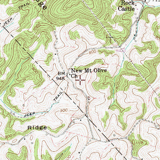 Topographic Map of Mount Olive Cemetery, WV