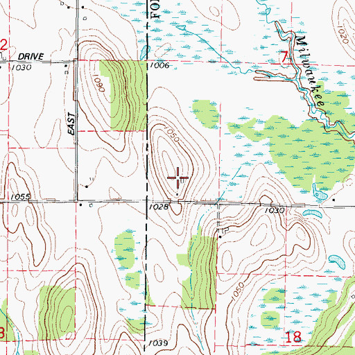 Topographic Map of Hilltop Acres, WI