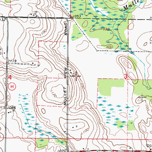 Topographic Map of Rainbow Acres, WI