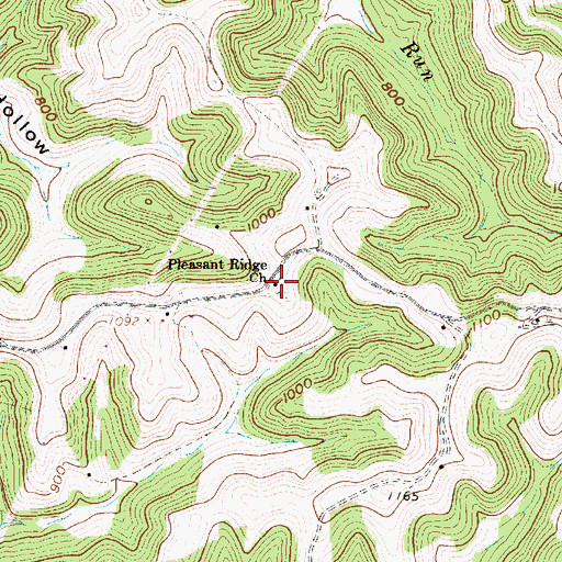 Topographic Map of Pleasant Ridge Church Cemetery, WV