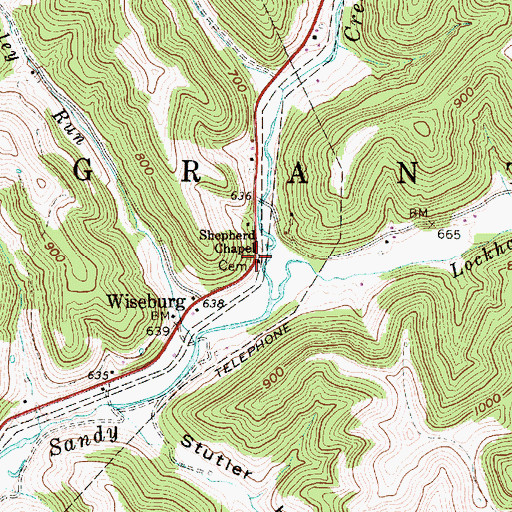 Topographic Map of Sheppard Chapel Church Cemetery, WV