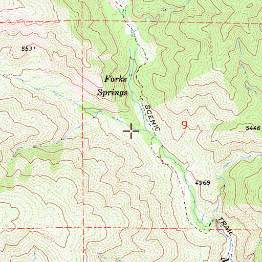 Topographic Map of North Fork Mission Creek, CA