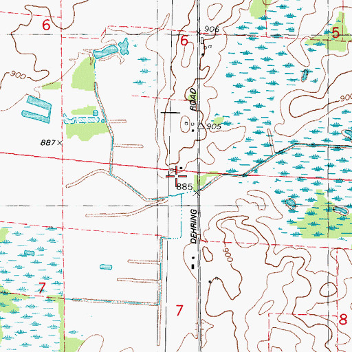 Topographic Map of M and M Farms, WI