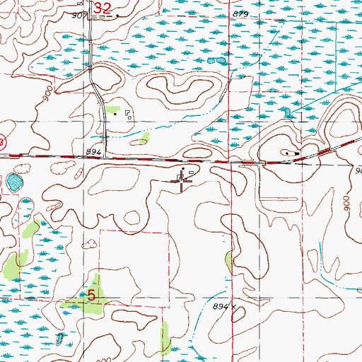 Topographic Map of Guenther Farm, WI