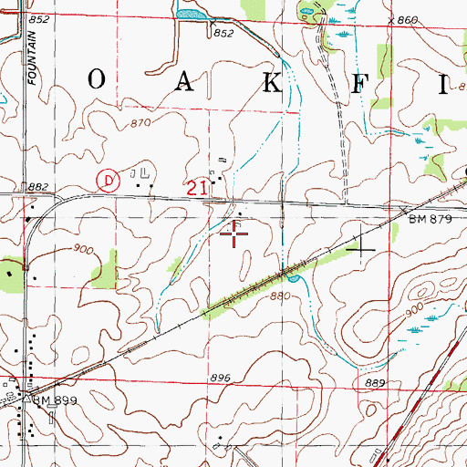 Topographic Map of Lamonske Farm, WI