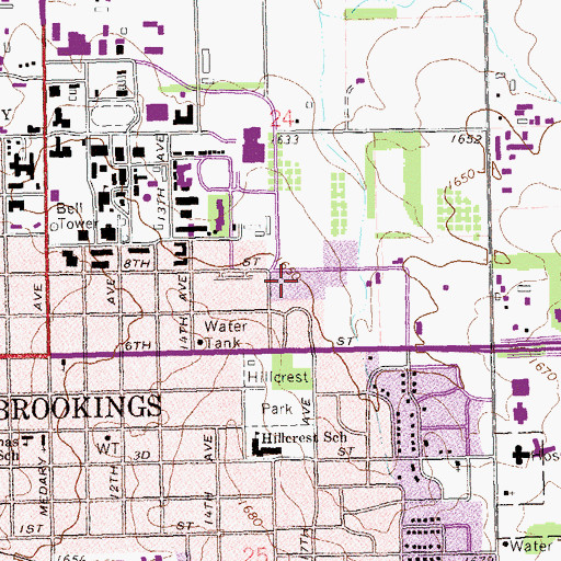 Topographic Map of State Court Family Housing, SD