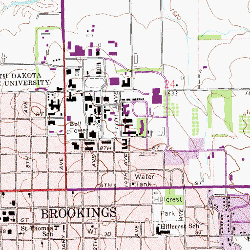 Topographic Map of Grove Hall, SD