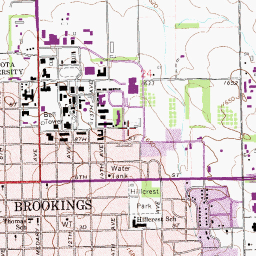 Topographic Map of Larson Commons, SD