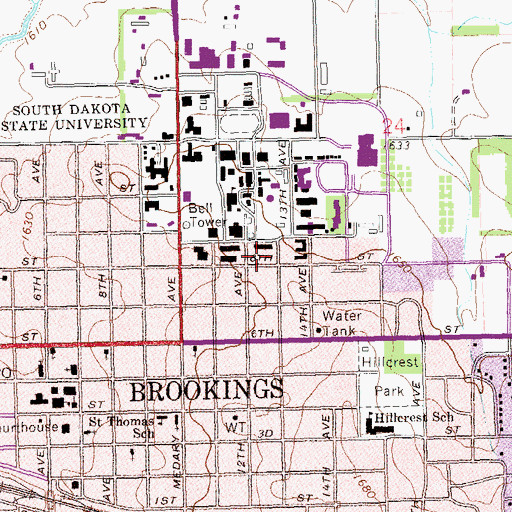 Topographic Map of Electrical Engineering and Computer Science Building, SD