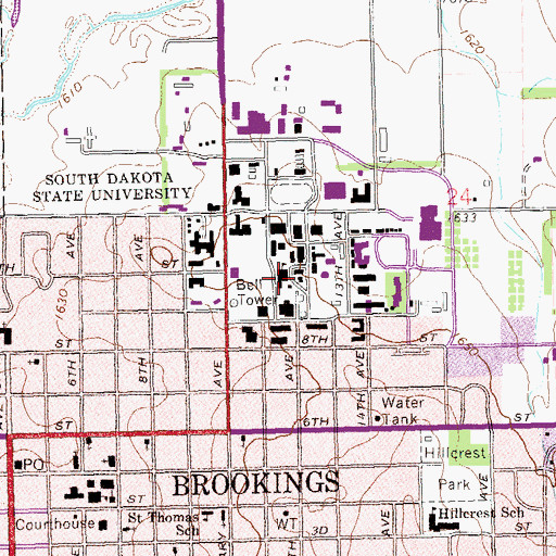 Topographic Map of Doner Auditorium, SD