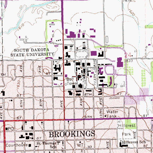 Topographic Map of Administration Building, SD