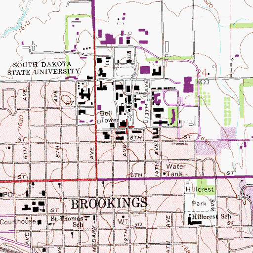 Topographic Map of Industrial Arts Building, SD