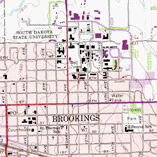 Topographic Map of Wintrode Student Center, SD