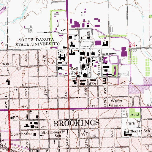 Topographic Map of Lincoln Music Hall, SD