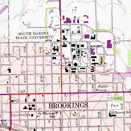 Topographic Map of Sylvan Theatre, SD