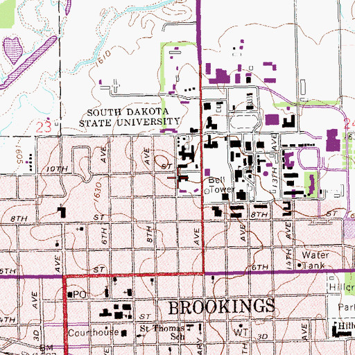 Topographic Map of Scobey Hall, SD
