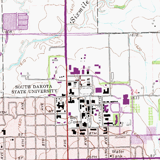 Topographic Map of Northern Plains Biostress Laboratory, SD