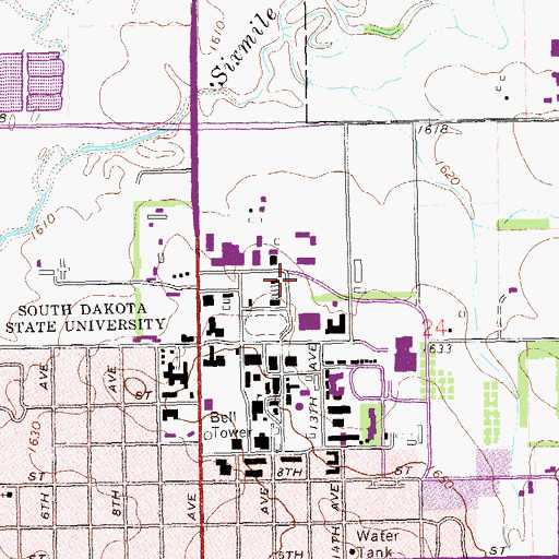 Topographic Map of Horticulture and Forestry Building, SD