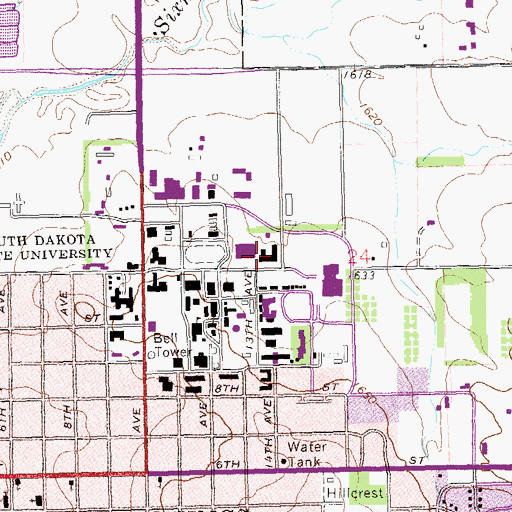 Topographic Map of Agricultural Engineering Building, SD