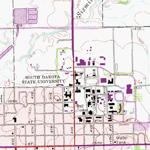 Topographic Map of Davis Dairy Plant, SD