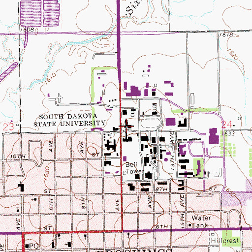 Topographic Map of Alfred Dairy Microbiology Building, SD