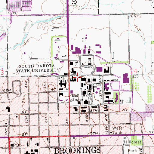 Topographic Map of Ethel A Martin Building, SD