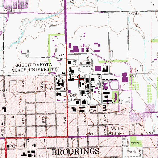 Topographic Map of Intramural Building, SD