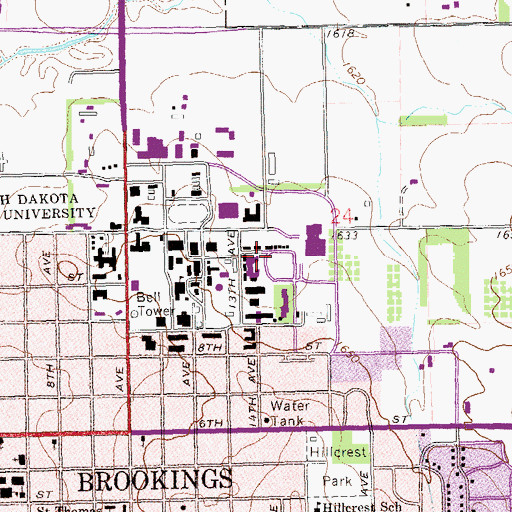 Topographic Map of Volstorff Ballroom, SD